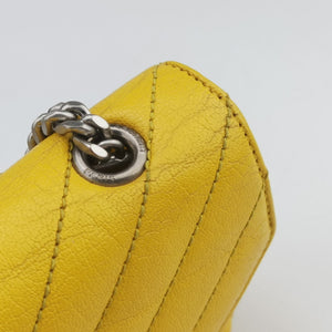 Pre-owned Yves Saint Laurent Baby Chai Yellow Leather 399289 shoulderbag | stylenewstar