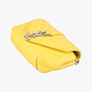 Pre-owned Yves Saint Laurent Baby Chai Yellow Leather 399289 shoulderbag | stylenewstar
