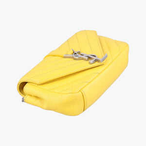 Pre-owned Yves Saint Laurent Baby Chai Yellow Leather 399289 shoulderbag | stylenewstar