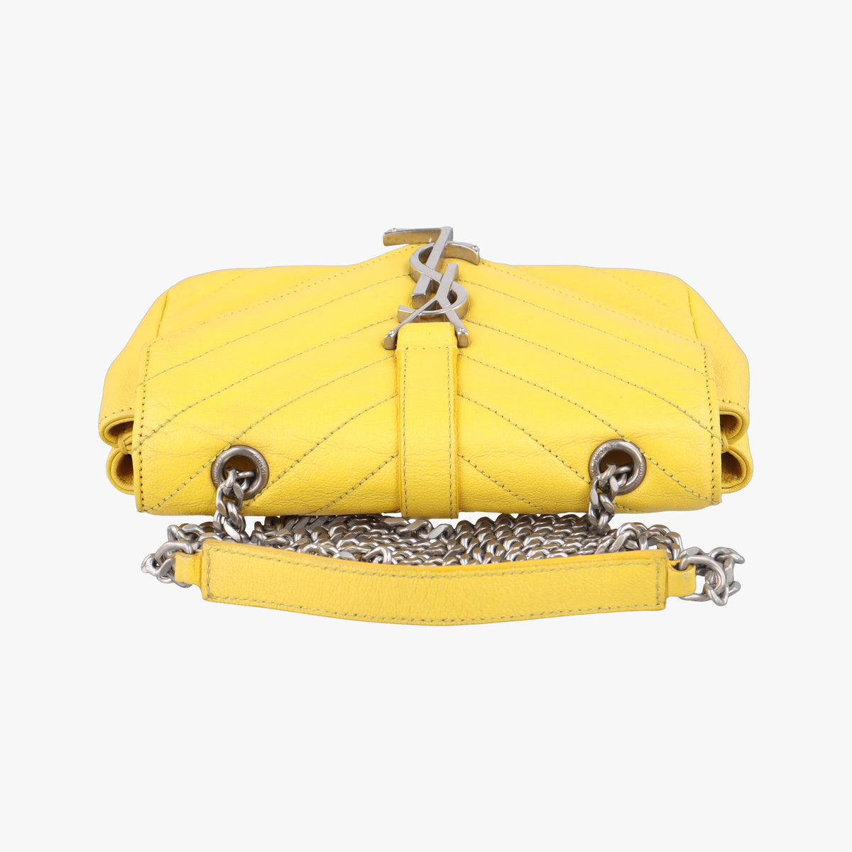 Pre-owned Yves Saint Laurent Baby Chai Yellow Leather 399289 shoulderbag | stylenewstar