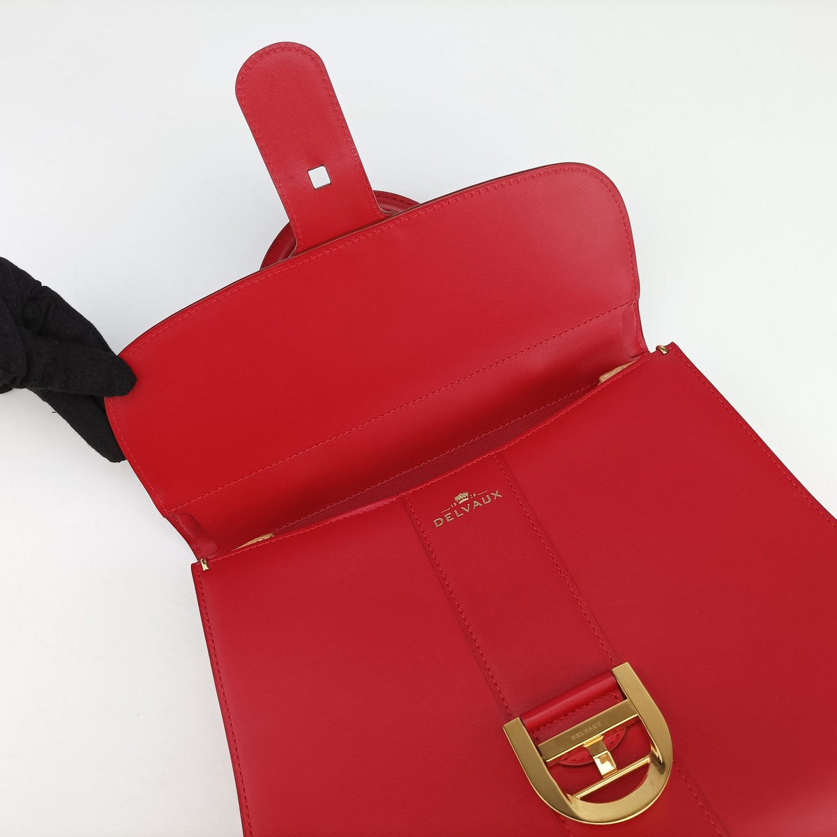 Pre-owned Delvaux Brillon MM Red leather  handbag | stylenewstar