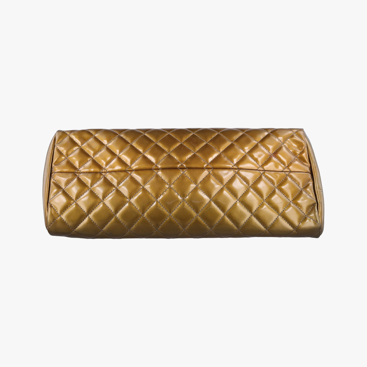 Pre-owned Chanel Mademoiselle Bowling Golden Patent A50557 shoulderbag | stylenewstar