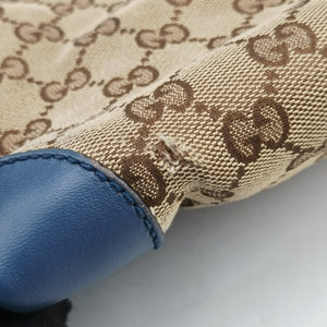 Pre-owned Gucci GG Craft Beige x Blue Canvas×Leather 247209 handbag | stylenewstar