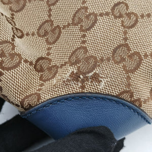 Pre-owned Gucci GG Craft Beige x Blue Canvas×Leather 247209 handbag | stylenewstar