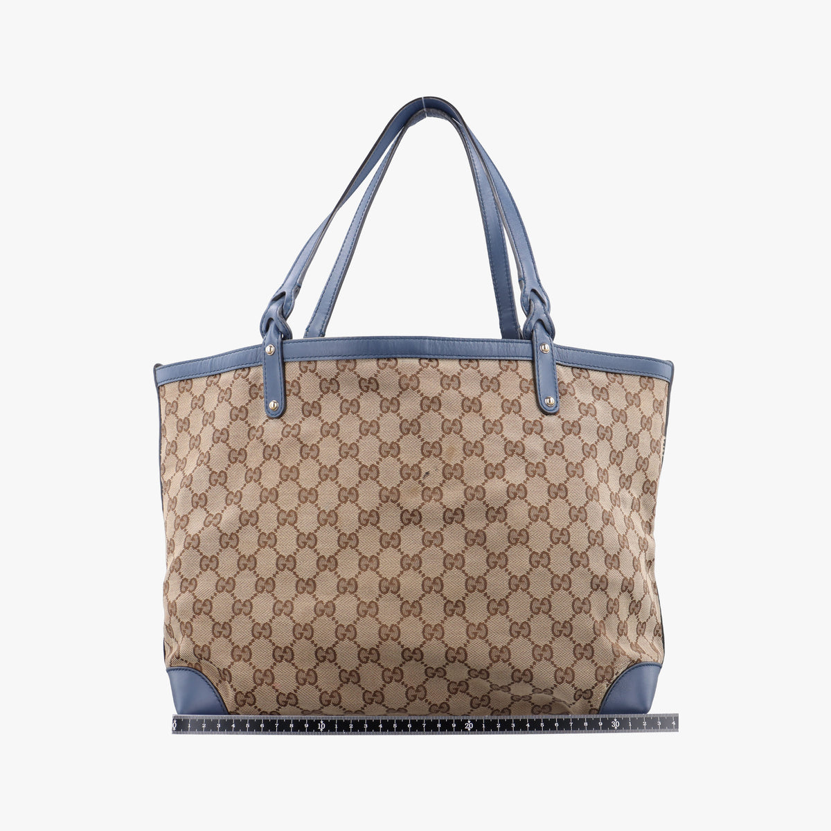 Pre-owned Gucci GG Craft Beige x Blue Canvas×Leather 247209 handbag | stylenewstar