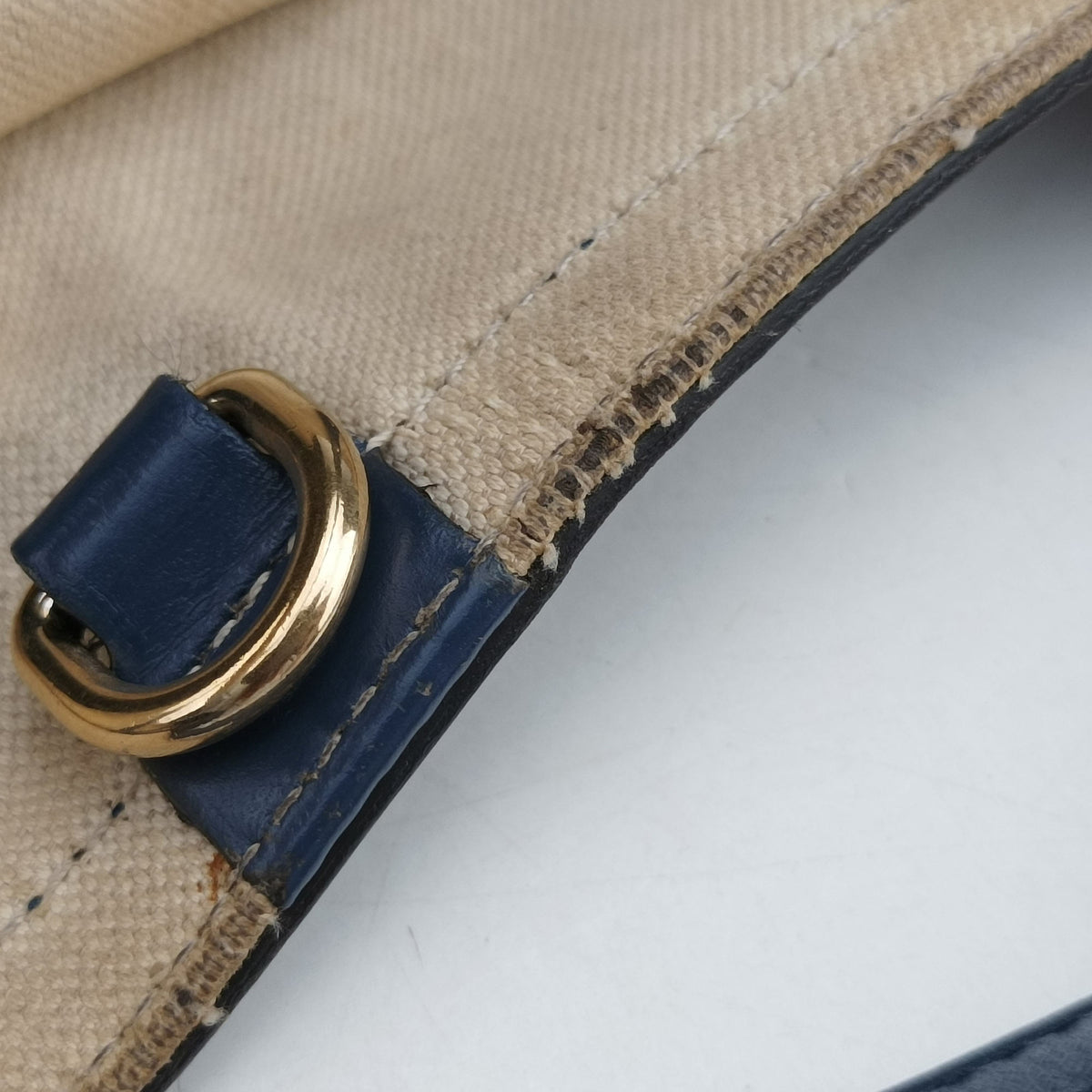 Pre-owned Gucci GG Craft Beige x Blue Canvas×Leather 247209 handbag | stylenewstar