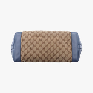 Pre-owned Gucci GG Craft Beige x Blue Canvas×Leather 247209 handbag | stylenewstar