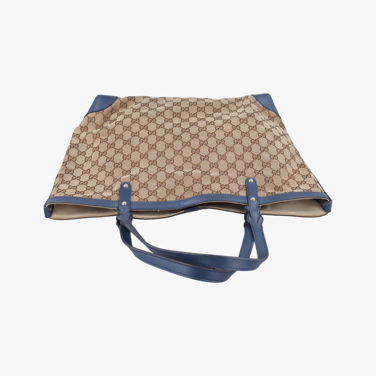Pre-owned Gucci GG Craft Beige x Blue Canvas×Leather 247209 handbag | stylenewstar