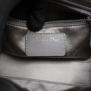 Pre-owned Christian Dior Lady Dior Grey satin  shoulderbag | stylenewstar