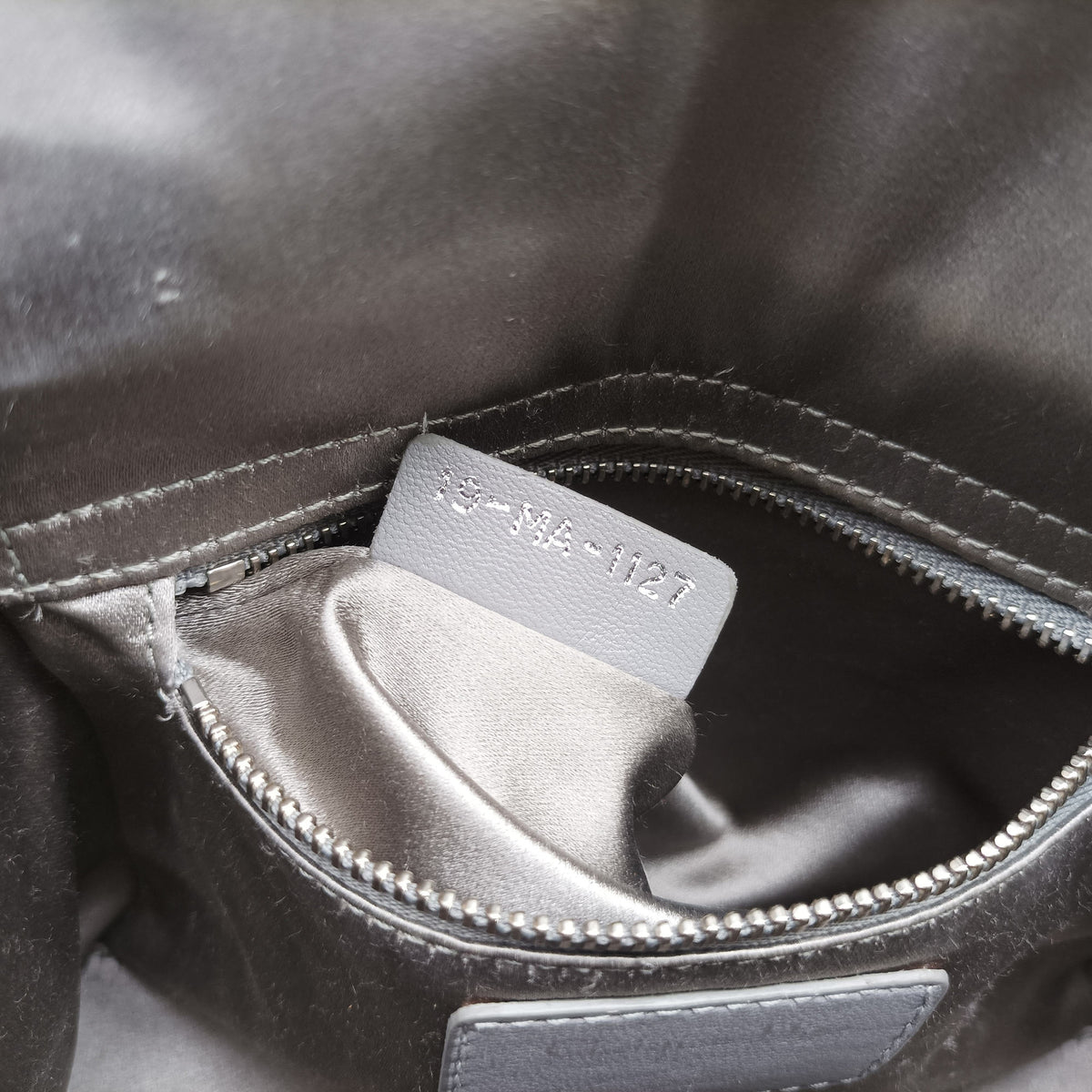 Pre-owned Christian Dior Lady Dior Grey satin  shoulderbag | stylenewstar
