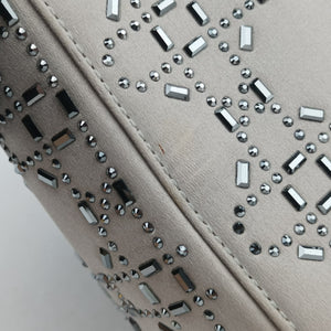Pre-owned Christian Dior Lady Dior Grey satin  shoulderbag | stylenewstar