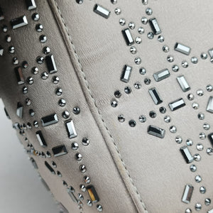 Pre-owned Christian Dior Lady Dior Grey satin  shoulderbag | stylenewstar