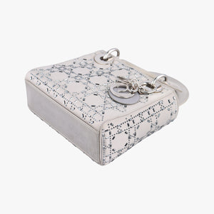 Pre-owned Christian Dior Lady Dior Grey satin  shoulderbag | stylenewstar