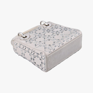 Pre-owned Christian Dior Lady Dior Grey satin  shoulderbag | stylenewstar