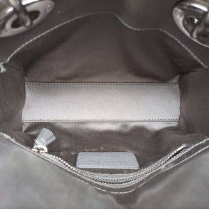 Pre-owned Christian Dior Lady Dior Grey satin  shoulderbag | stylenewstar