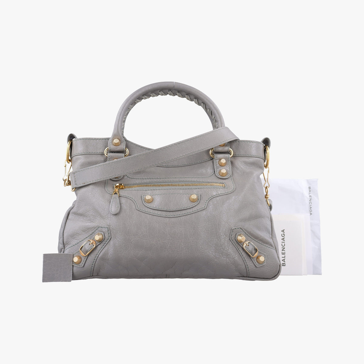 Pre-owned Balenciaga Giant City Grey lambskin  shoulderbag | stylenewstar