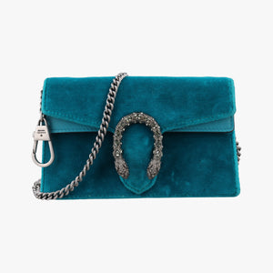 Pre-owned Gucci Dionysus Blue velour 476432 shoulderbag | stylenewstar