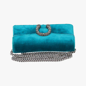 Pre-owned Gucci Dionysus Blue velour 476432 shoulderbag | stylenewstar