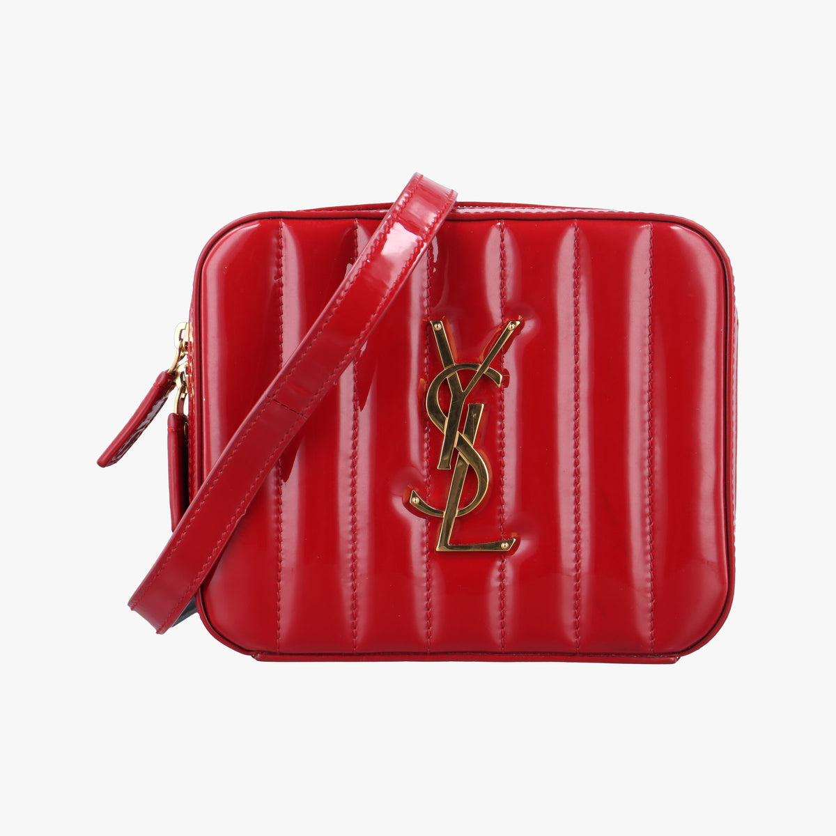 Pre-owned Yves Saint Laurent VICKY Red Patent Leather 557574 bum bag/waist bag | stylenewstar