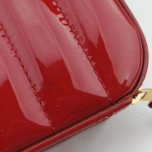 Pre-owned Yves Saint Laurent VICKY Red Patent Leather 557574 bum bag/waist bag | stylenewstar