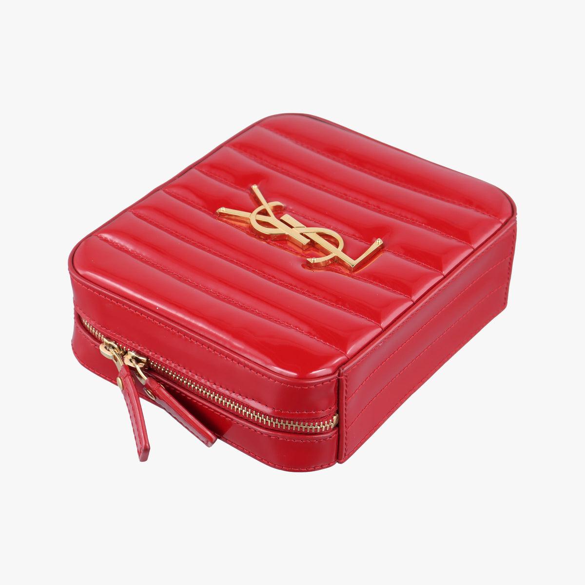 Pre-owned Yves Saint Laurent VICKY Red Patent Leather 557574 bum bag/waist bag | stylenewstar