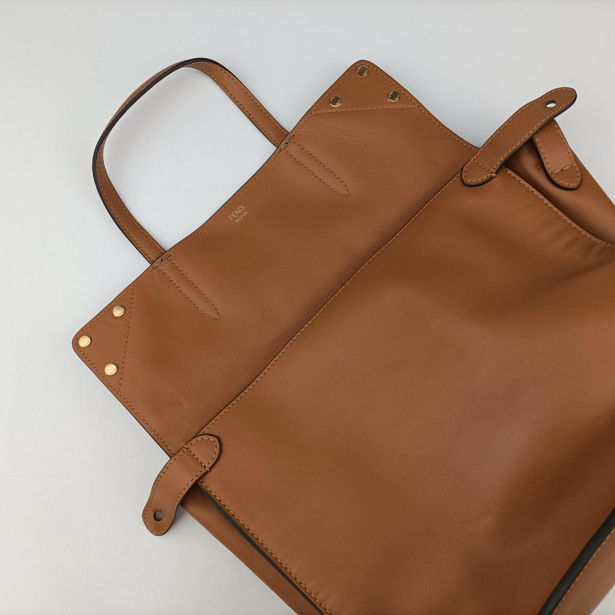 Pre-owned Fendi Flip Brown Suede × Leather 8BT303 shoulderbag | stylenewstar