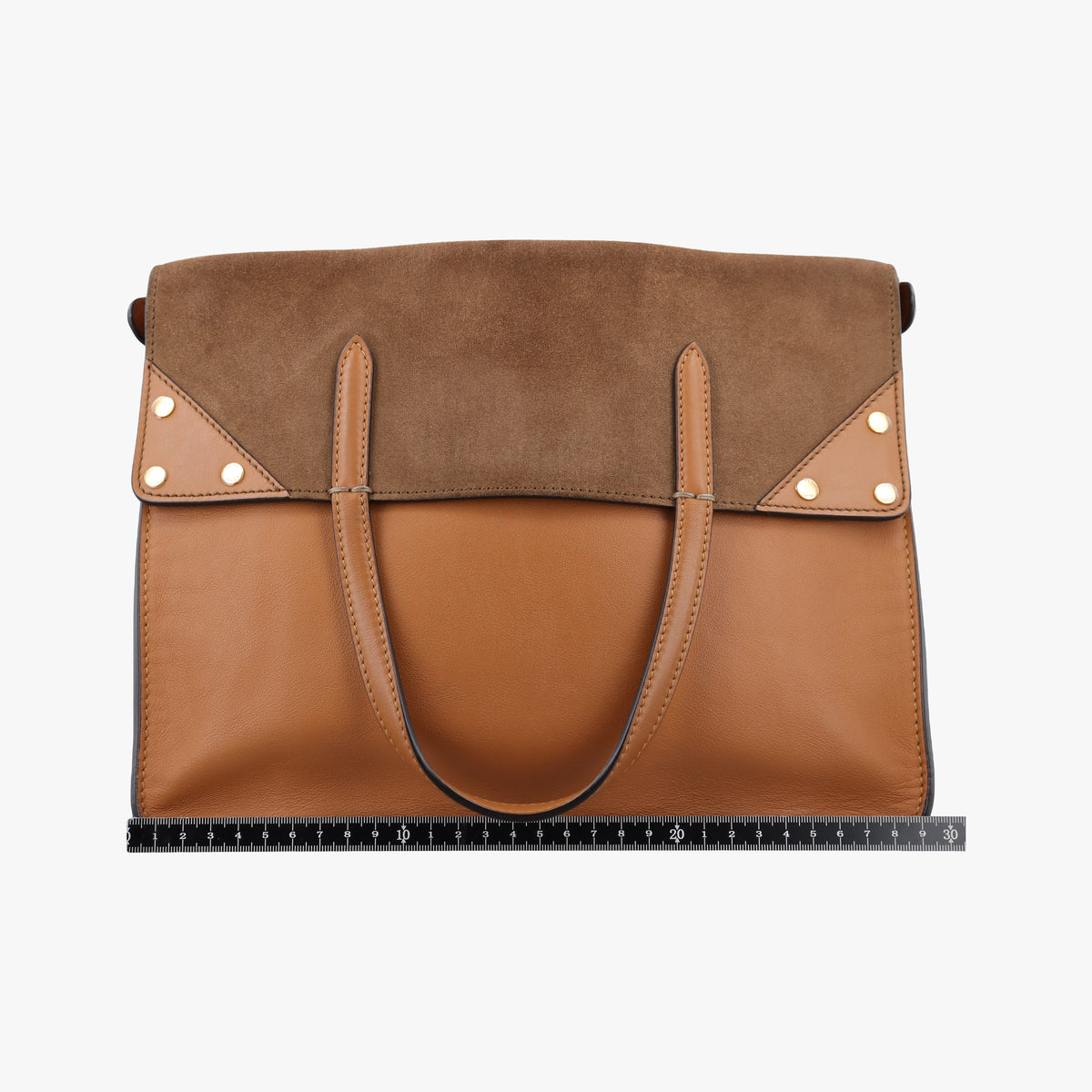Pre-owned Fendi Flip Brown Suede × Leather 8BT303 shoulderbag | stylenewstar