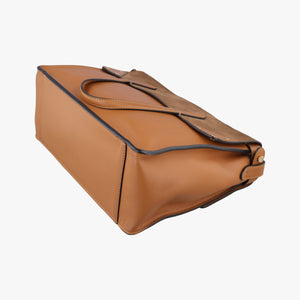Pre-owned Fendi Flip Brown Suede × Leather 8BT303 shoulderbag | stylenewstar