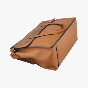 Pre-owned Fendi Flip Brown Suede × Leather 8BT303 shoulderbag | stylenewstar