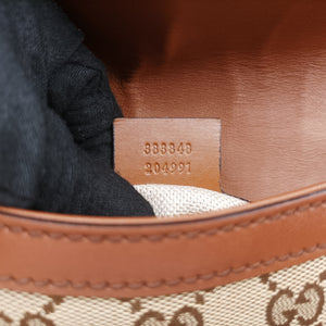 Pre-owned Gucci Horsebit Lady Web Beige×Brown Canvas×Leather 383848 shoulderbag | stylenewstar