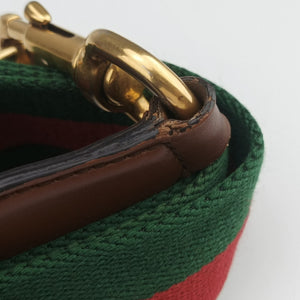 Pre-owned Gucci Horsebit Lady Web Beige×Brown Canvas×Leather 383848 shoulderbag | stylenewstar