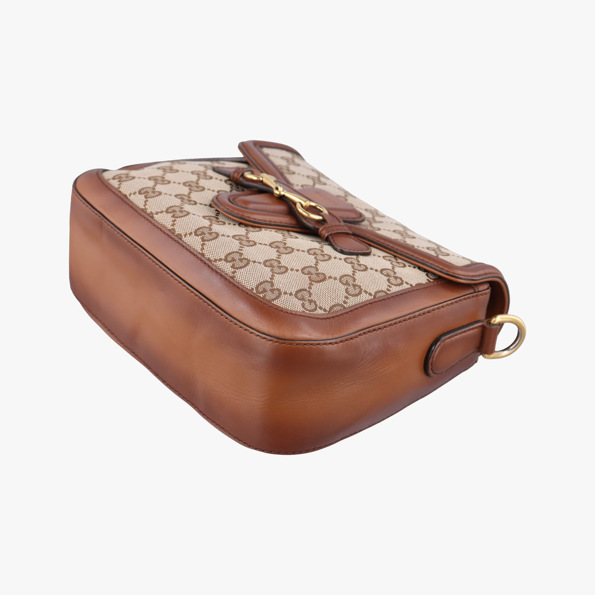 Pre-owned Gucci Horsebit Lady Web Beige×Brown Canvas×Leather 383848 shoulderbag | stylenewstar