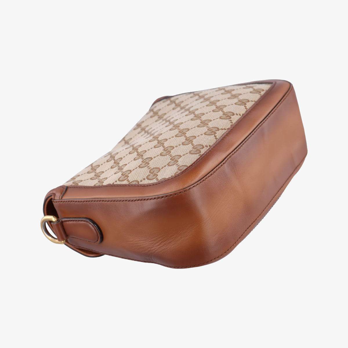 Pre-owned Gucci Horsebit Lady Web Beige×Brown Canvas×Leather 383848 shoulderbag | stylenewstar