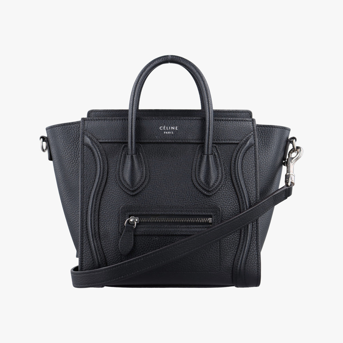 Pre-owned Celine Luggage nano Shopper Black Leather  shoulderbag | stylenewstar