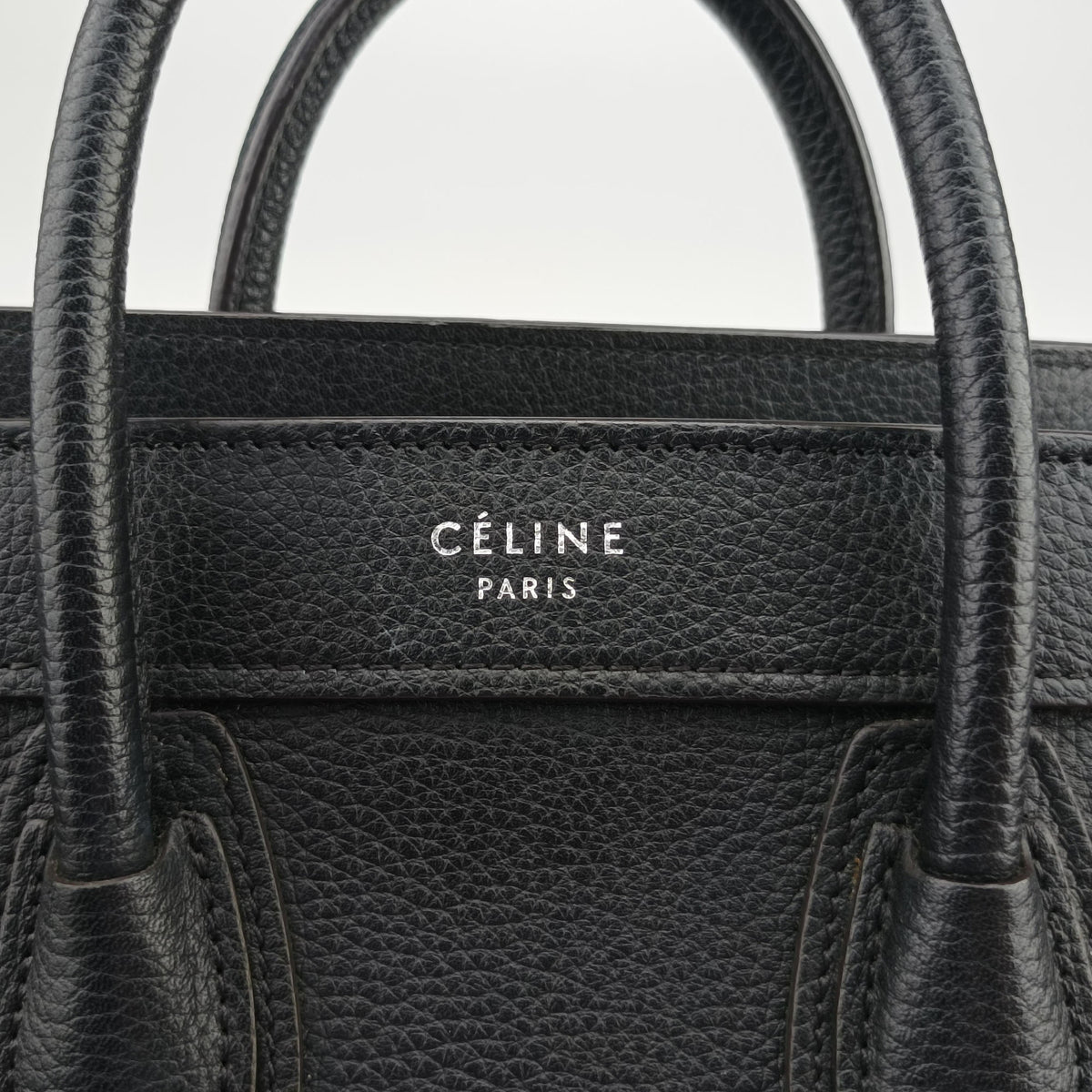 Pre-owned Celine Luggage nano Shopper Black Leather  shoulderbag | stylenewstar