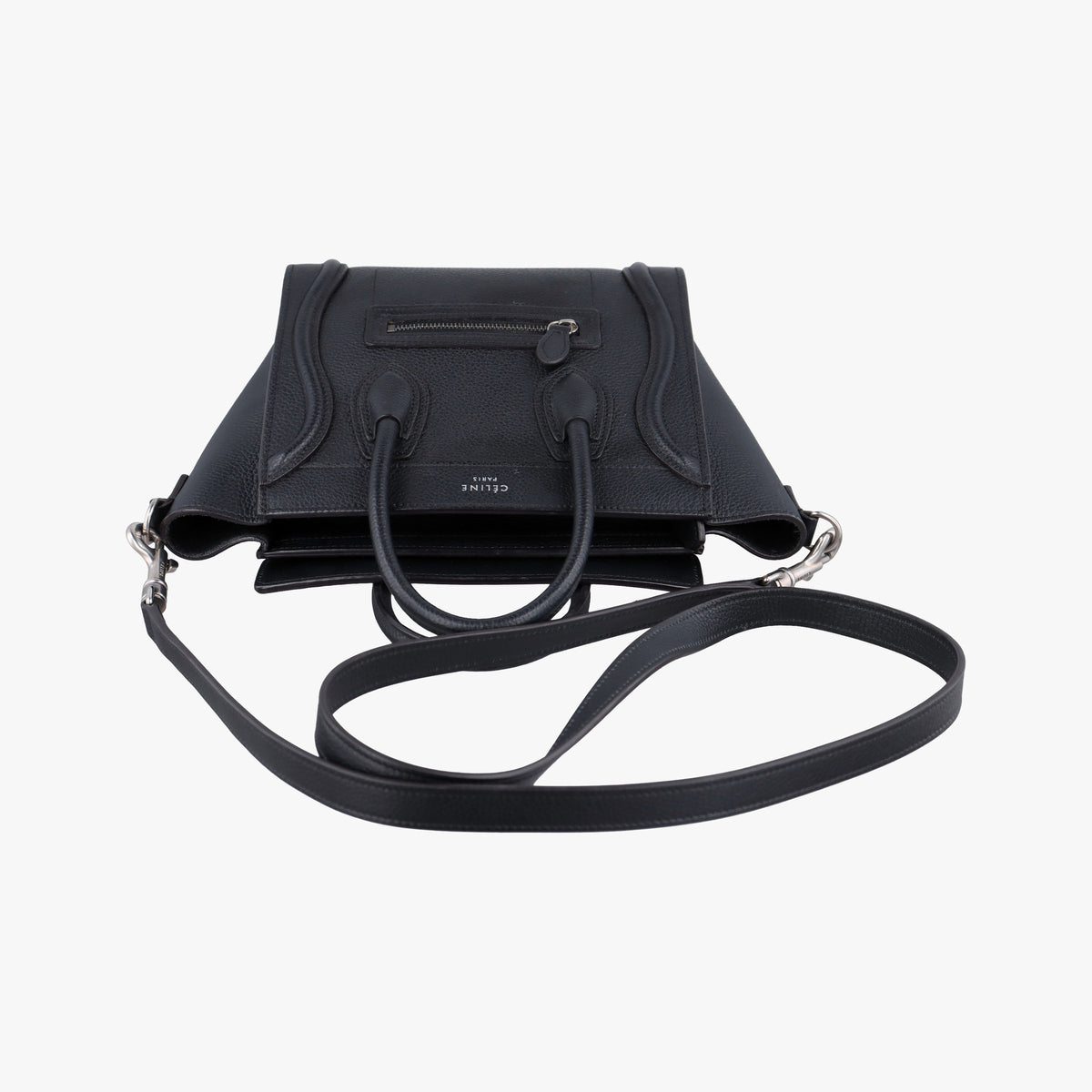 Pre-owned Celine Luggage nano Shopper Black Leather  shoulderbag | stylenewstar
