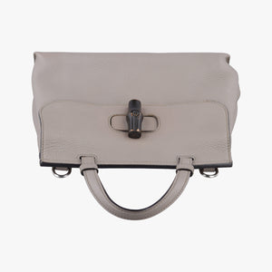 Secondhand Gucci Bamboo Daily Grey Leather 370831 shoulderbag | stylenewstar