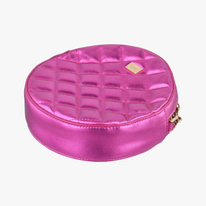 Pre-owned Dolce & Gabbana Round Quilted Pink Leather AP1449 shoulderbag | stylenewstar