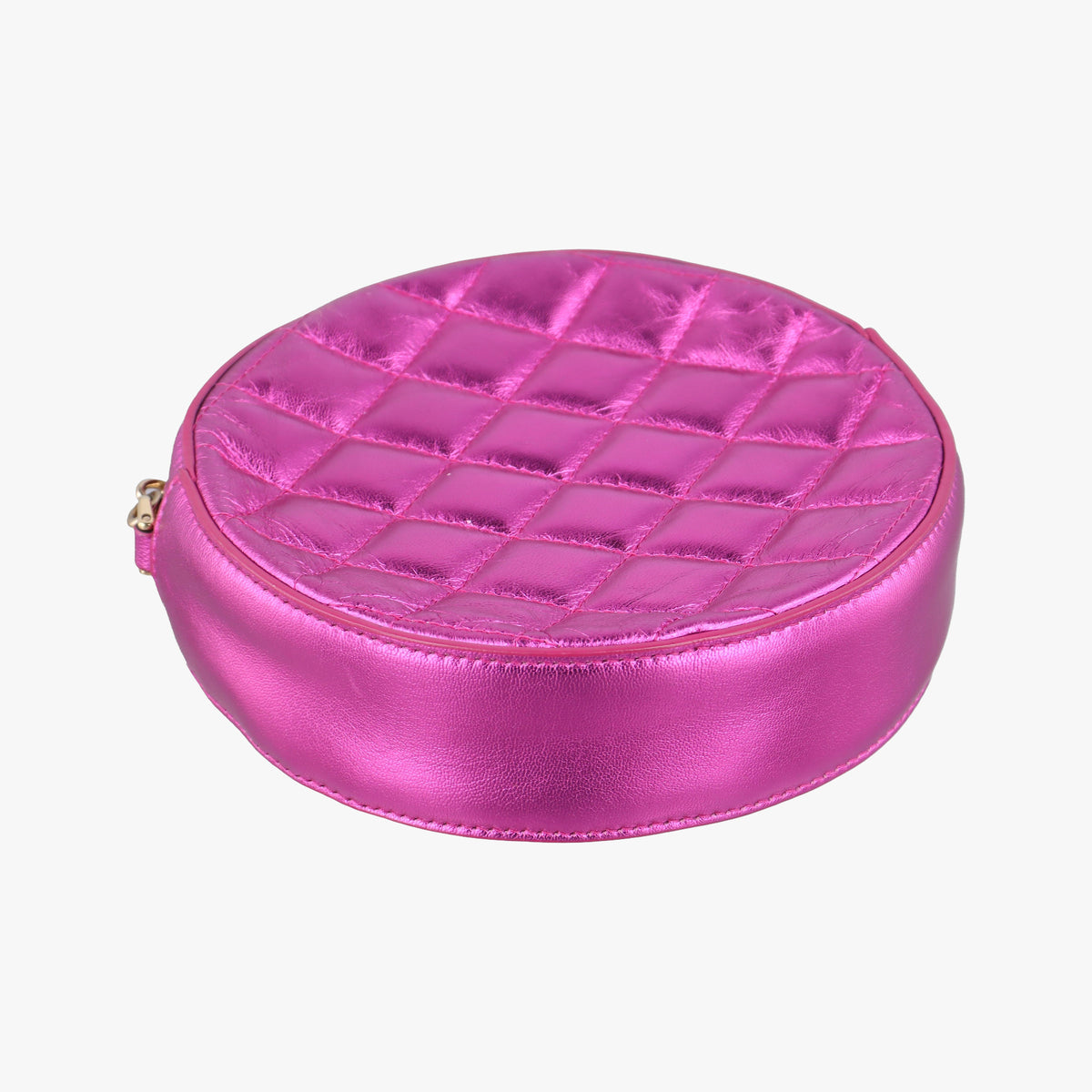 Pre-owned Dolce & Gabbana Round Quilted Pink Leather AP1449 shoulderbag | stylenewstar