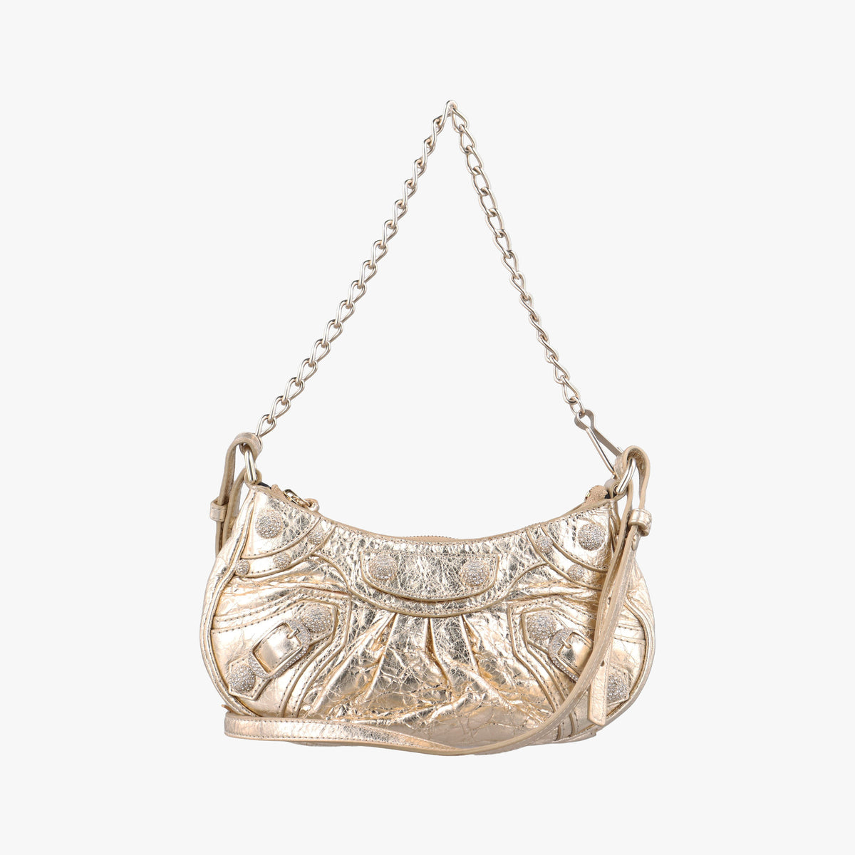 Pre-owned Balenciaga Le Cagole mini Golden lambskin  shoulderbag | stylenewstar