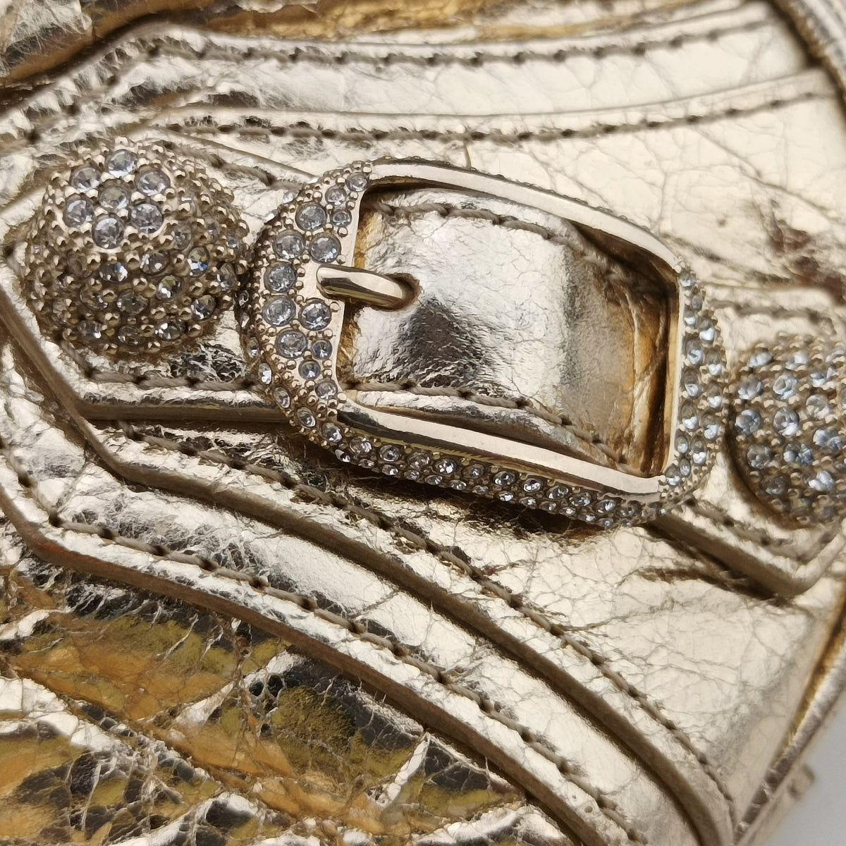 Pre-owned Balenciaga Le Cagole mini Golden lambskin  shoulderbag | stylenewstar