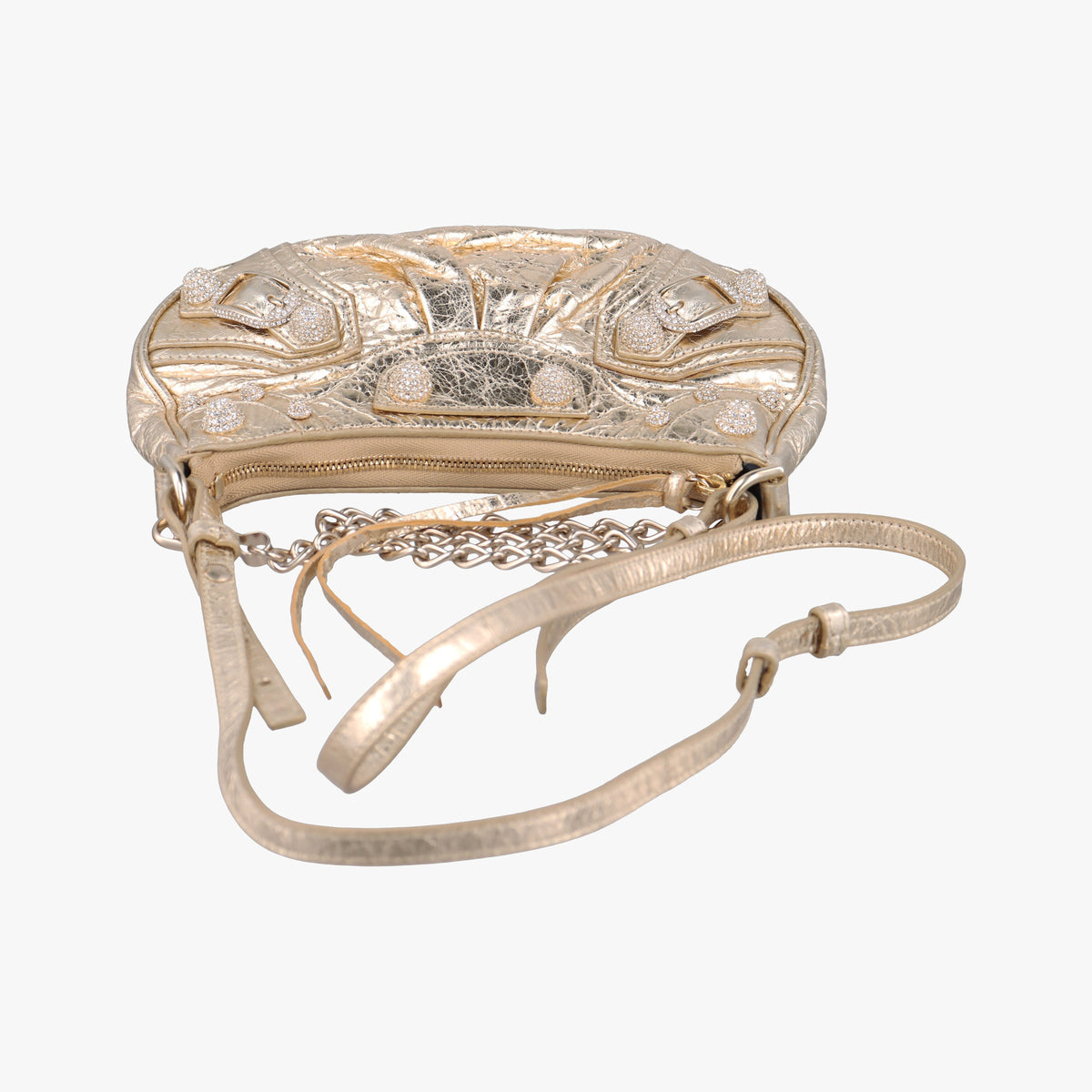 Pre-owned Balenciaga Le Cagole mini Golden lambskin  shoulderbag | stylenewstar