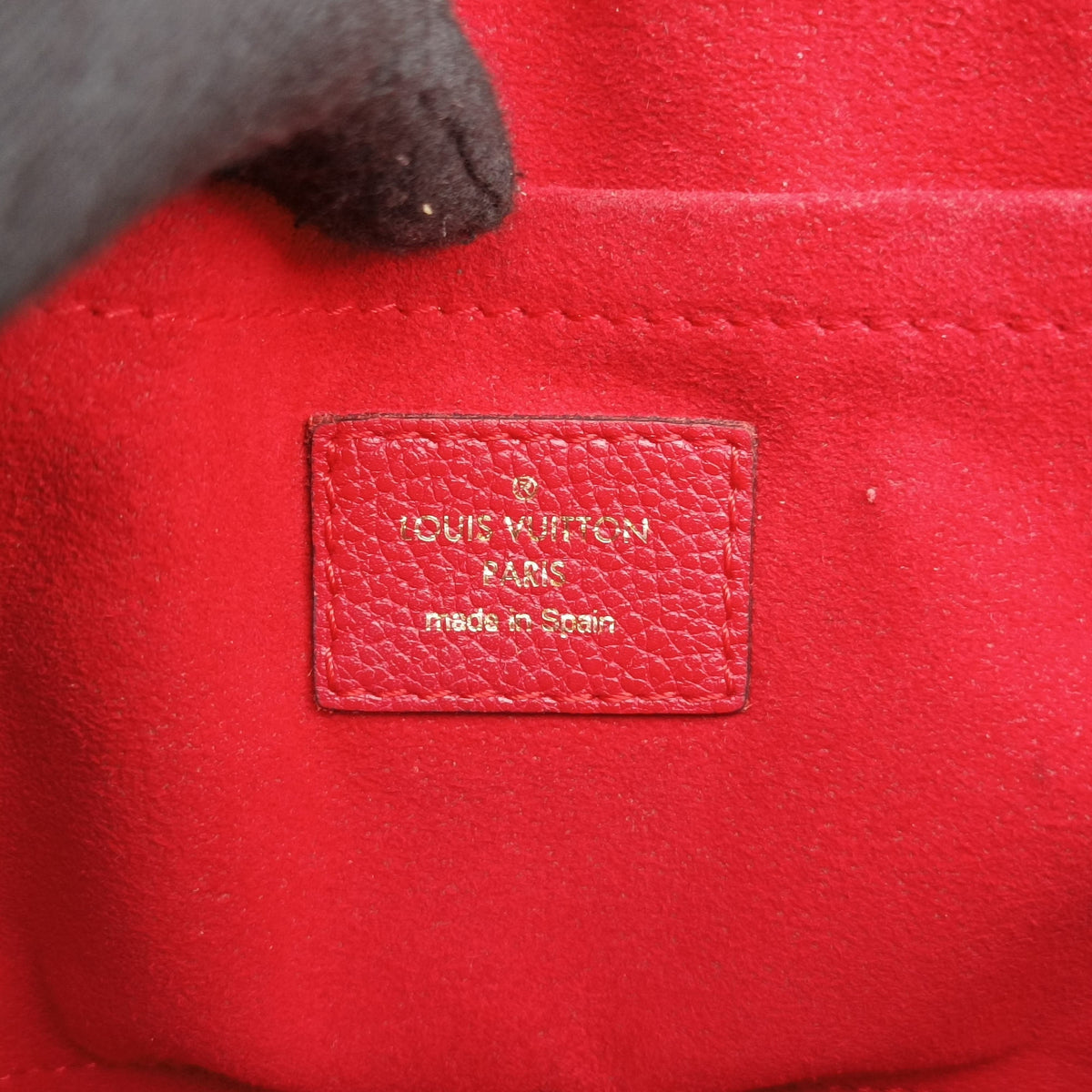 Secondhand Louis Vuitton SAINT PLACIDE brown×CERISE Monogram Canvas×calf leather M43713 shoulderbag | stylenewstar