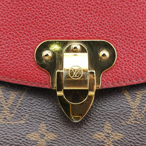 Secondhand Louis Vuitton SAINT PLACIDE brown×CERISE Monogram Canvas×calf leather M43713 shoulderbag | stylenewstar