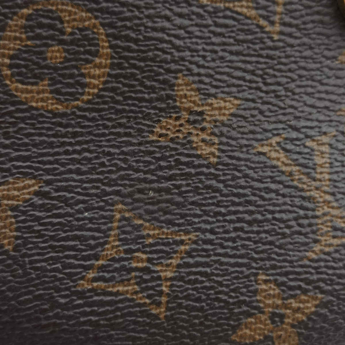 Secondhand Louis Vuitton SAINT PLACIDE brown×CERISE Monogram Canvas×calf leather M43713 shoulderbag | stylenewstar