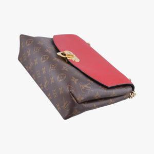 Secondhand Louis Vuitton SAINT PLACIDE brown×CERISE Monogram Canvas×calf leather M43713 shoulderbag | stylenewstar