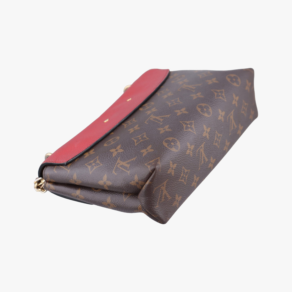 Secondhand Louis Vuitton SAINT PLACIDE brown×CERISE Monogram Canvas×calf leather M43713 shoulderbag | stylenewstar