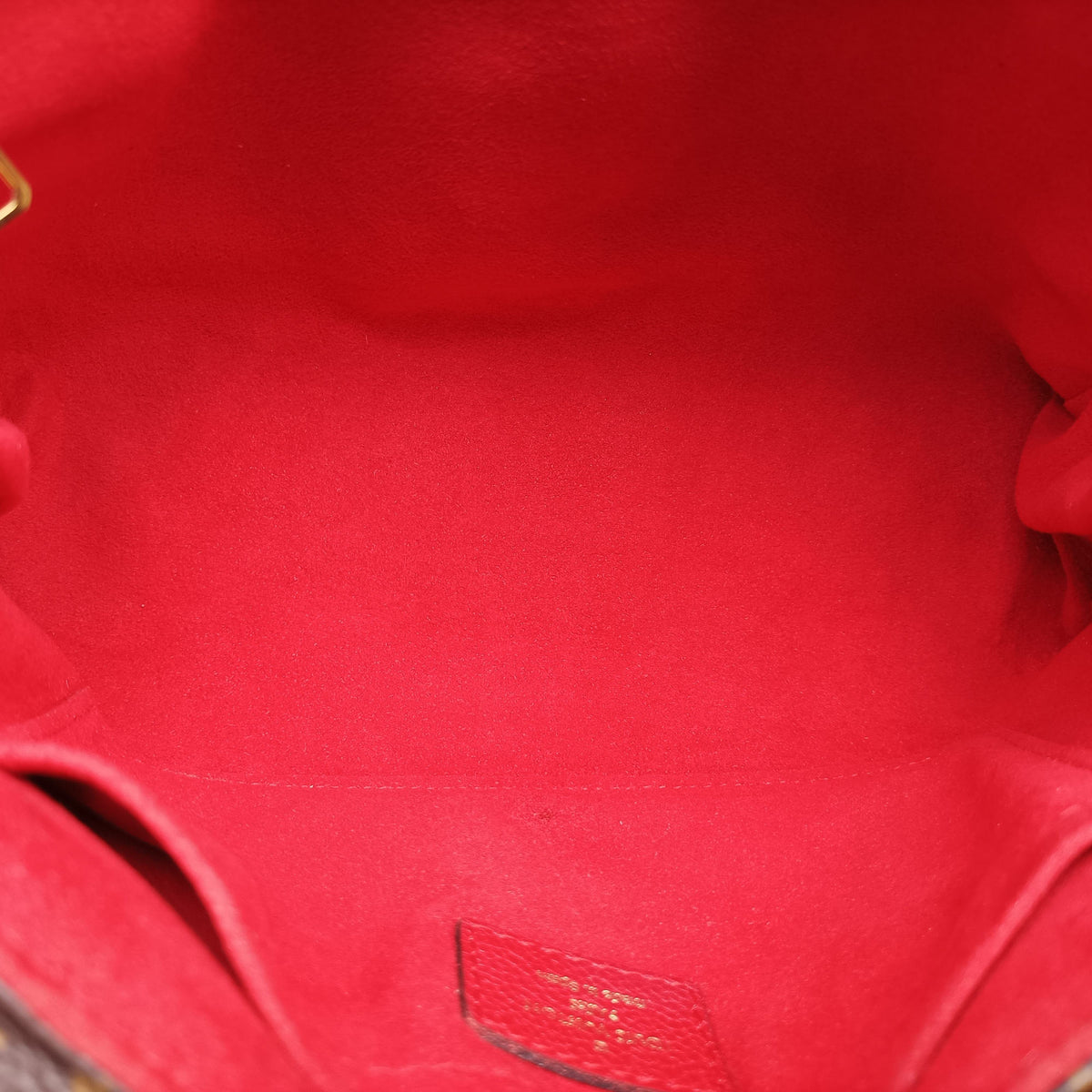 Secondhand Louis Vuitton SAINT PLACIDE brown×CERISE Monogram Canvas×calf leather M43713 shoulderbag | stylenewstar
