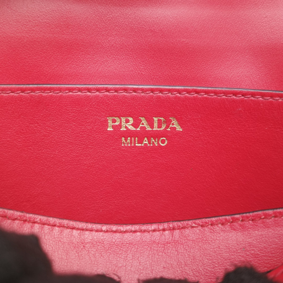 Pre-owned Prada Esplanade Red SAFFIANO Leather  shoulderbag | stylenewstar