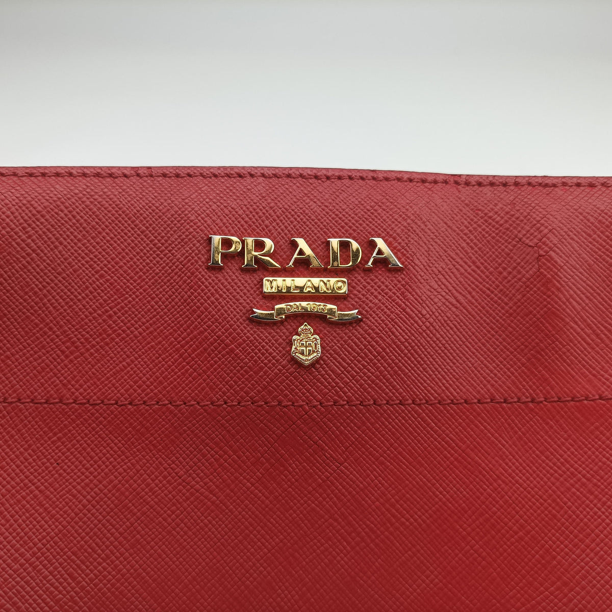 Pre-owned Prada Esplanade Red SAFFIANO Leather  shoulderbag | stylenewstar